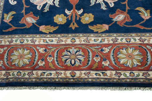 Full view of New Sarough rug from Iran / Persia, 323 × 245 cm in Blue tones