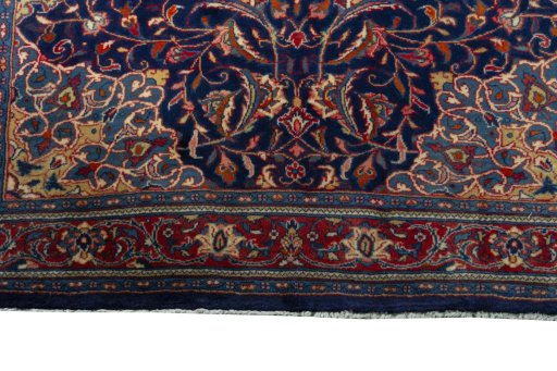 Full view of New Sarough rug from Iran / Persia, 210 × 135 cm in Blue tones