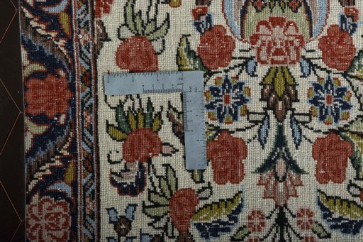 Surface texture of New Sarough rug with natural Wool and intricate pattern