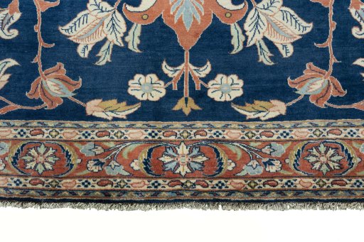 Full view of New Sarough rug from Iran / Persia, 272 × 210 cm in Blue tones