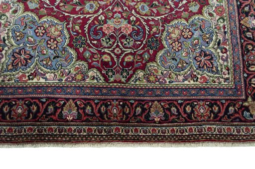 Full view of 1970s Sarough rug from Iran / Persia, 202 × 127 cm in Red tones