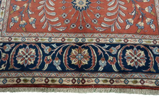 Full view of New Sarough rug from Iran / Persia, 311 × 204 cm in Red tones
