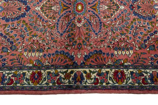 Full view of 2000s Sarough rug from Iran / Persia, 158 × 110 cm in Red tones