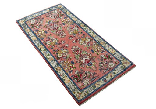 Close-up detail of New Sarough rug from Iran / Persia showing Wool weave