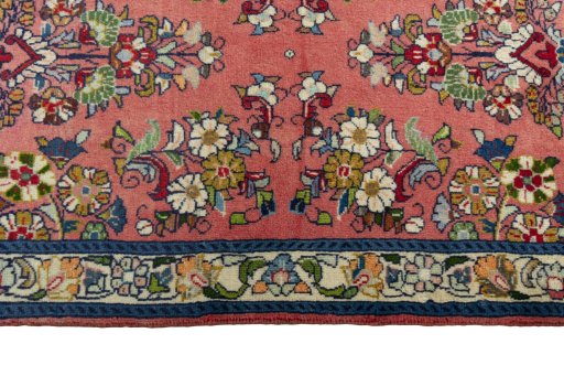 Close-up detail of New Sarough rug from Iran / Persia showing Wool weave