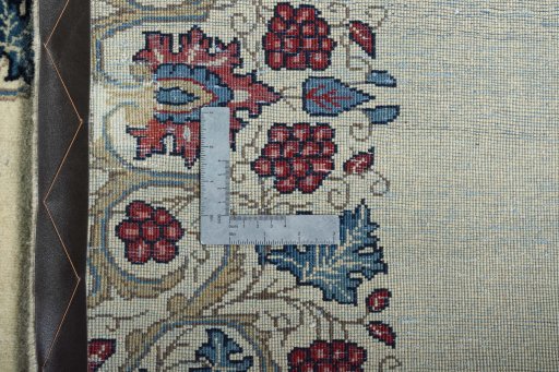 Close-up detail of 1970s Sarough rug from Iran / Persia showing Wool weave