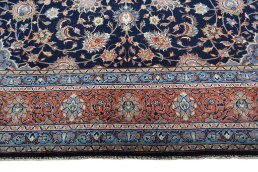 Full view of 2000s Sarough rug from Iran / Persia, 351 × 257 cm in Blue tones
