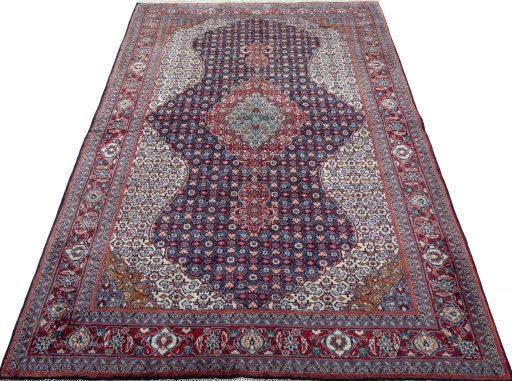 Surface texture of 2000s Sarough rug with natural Cork and intricate pattern