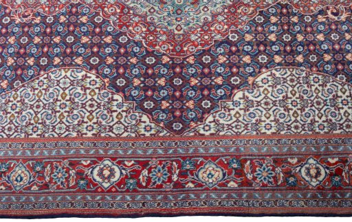 Full view of 2000s Sarough rug from Iran / Persia, 203 × 134 cm in Blue tones