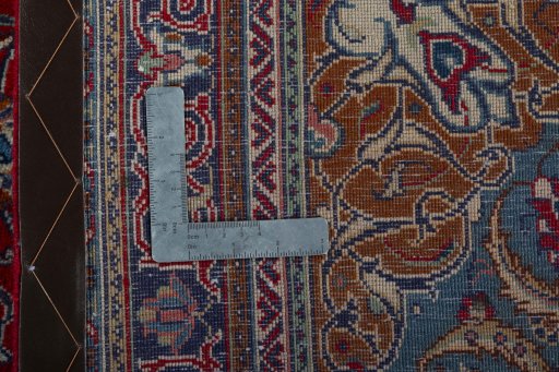 Surface texture of 2000s Sarough rug with natural Cork and intricate pattern