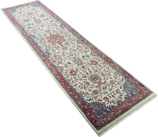Close-up detail of New Sarough rug from Iran / Persia showing Wool weave