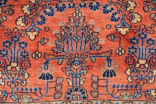 Full view of 1974s Sarough rug from Iran / Persia, 155 × 80 cm in Terracotta tones