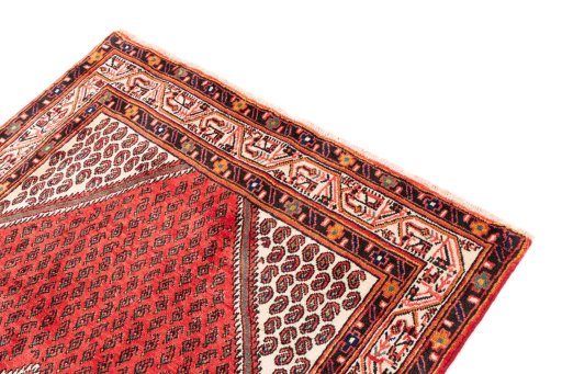 Surface texture of 1970s Sarough rug with natural Wool and intricate pattern