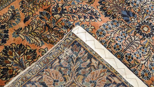 Full view of 1920s Sarough rug from Iran / Persia, 210 × 133 cm in Multi Color tones