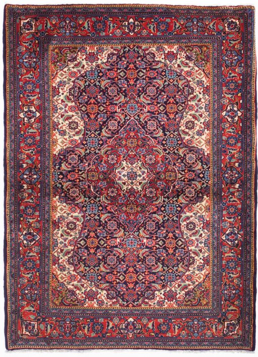 Full view of 1990s Sarough rug from Iran / Persia, 150 × 110 cm in Multi Color tones