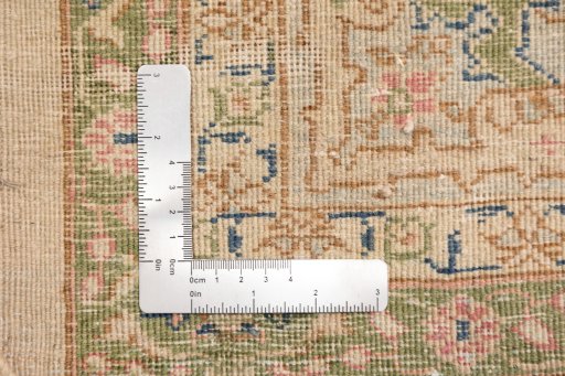 Full view of 1920s Tabriz rug from Iran / Persia, 433 × 334 cm in Cream tones