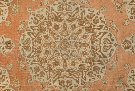 Central medallion detail of 1900s Tabriz rug from Iran / Persia