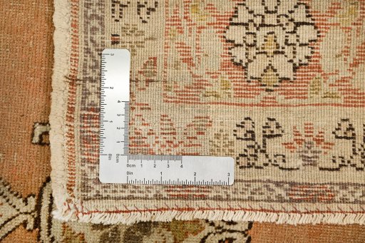Full view of 1900s Tabriz rug from Iran / Persia, 182 × 121 cm in Terracotta tones