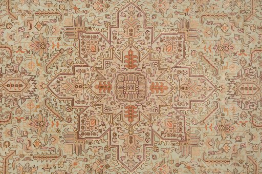Close-up detail of New Tabriz rug from Iran / Persia showing Wool weave