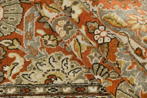 Full view of 1940s Tabriz rug from Iran / Persia, 203 × 132 cm in Terracotta tones