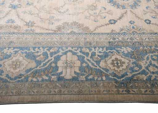 Close-up detail of New Tabriz rug from Pakistan showing Wool weave