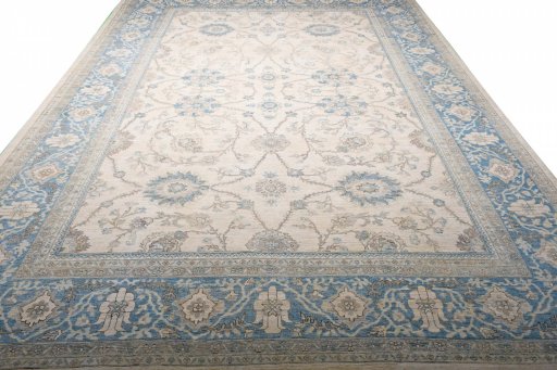 Surface texture of New Tabriz rug with natural Wool and intricate pattern