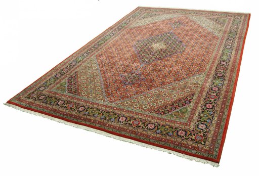 Close-up detail of New Tabriz rug from Iran / Persia showing Cork weave
