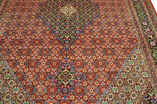 Surface texture of New Tabriz rug with natural Cork and intricate pattern
