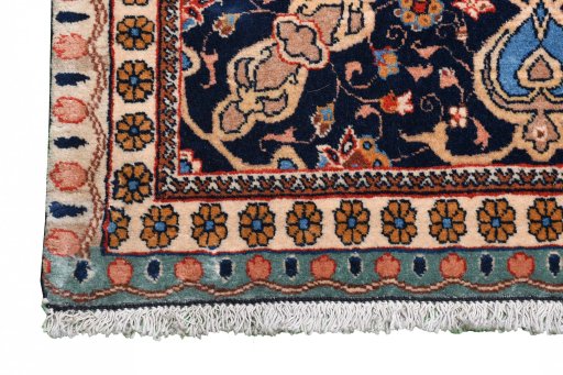 Close-up detail of 1930s Tabriz rug from Iran / Persia showing Wool weave