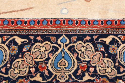 Full view of 1930s Tabriz rug from Iran / Persia, 211 × 143 cm in Multi Color tones