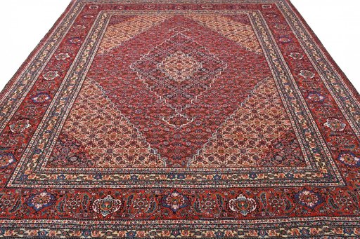 Surface texture of 1970s Tabriz rug with natural Wool and intricate pattern