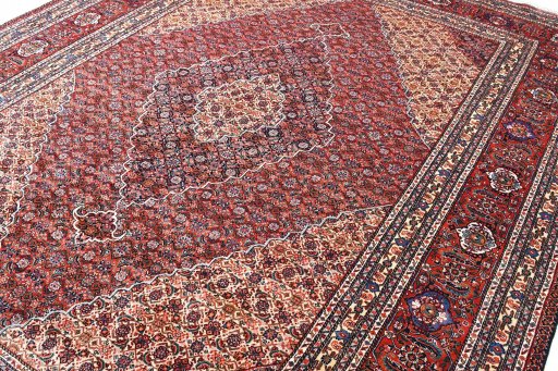 Central medallion detail of 1970s Tabriz rug from Iran / Persia