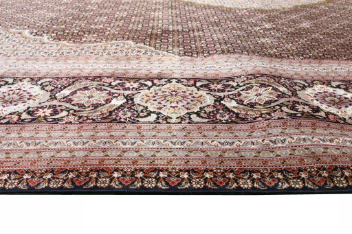 Full view of 2000s Tabriz rug from Iran / Persia, 487 × 350 cm in Gray tones