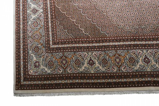 Surface texture of New Tabriz rug with natural Cork and intricate pattern