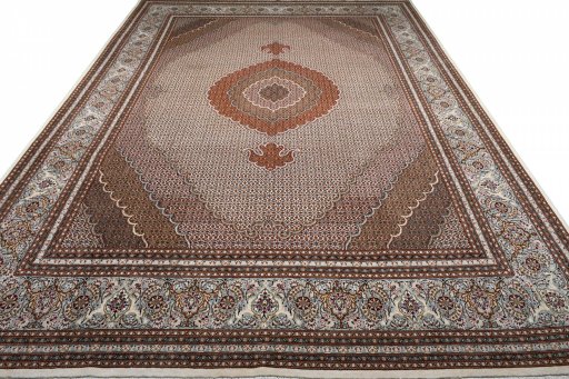 Surface texture of New Tabriz rug with natural Cork and intricate pattern