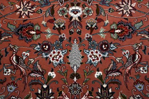 Close-up detail of New Tabriz rug from Iran / Persia showing Cork weave