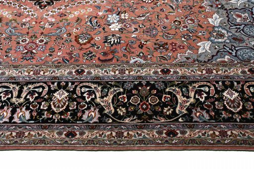Close-up detail of New Tabriz rug from Iran / Persia showing Cork weave