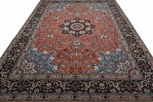 Surface texture of New Tabriz rug with natural Cork and intricate pattern