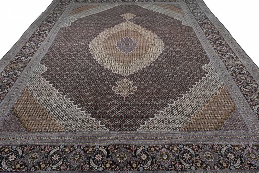 Surface texture of New Tabriz rug with natural Cork and intricate pattern