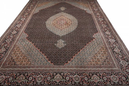 Surface texture of New Tabriz rug with natural Cork and intricate pattern