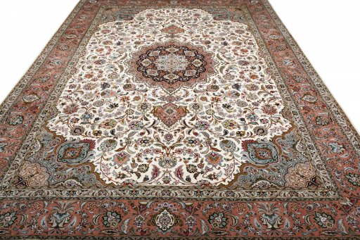 Surface texture of New Tabriz rug with natural Cork and intricate pattern