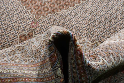 Surface texture of New Tabriz rug with natural Cork and intricate pattern
