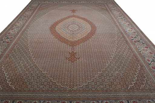 Surface texture of New Tabriz rug with natural Cork and intricate pattern