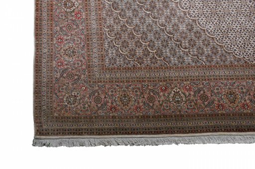 Surface texture of New Tabriz rug with natural Cork and intricate pattern
