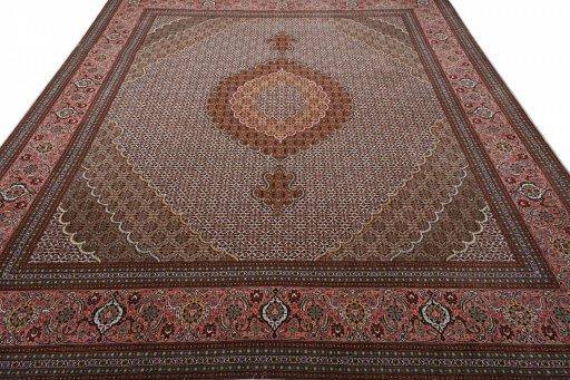 Surface texture of New Tabriz rug with natural Cork and intricate pattern