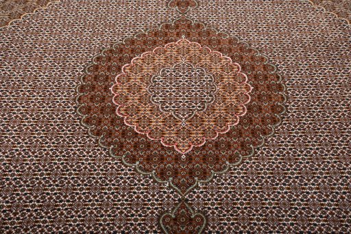 Central medallion detail of New Tabriz rug from Iran / Persia