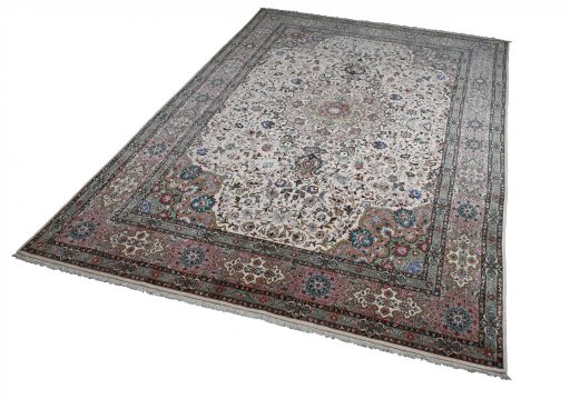 Close-up detail of New Tabriz rug from Iran / Persia showing Cork weave