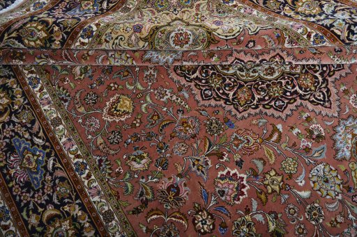 Surface texture of New Tabriz rug with natural Cork and intricate pattern