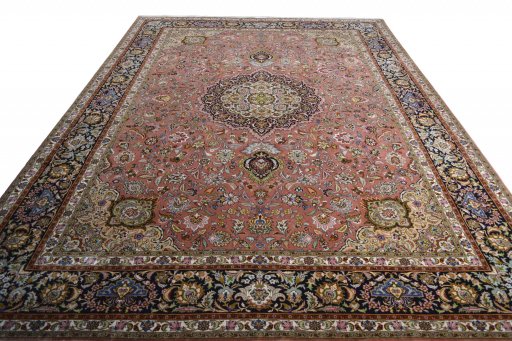 Surface texture of New Tabriz rug with natural Cork and intricate pattern