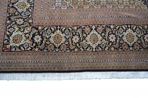 Full view of 2000s Tabriz rug from Iran / Persia, 354 × 255 cm in Gray tones